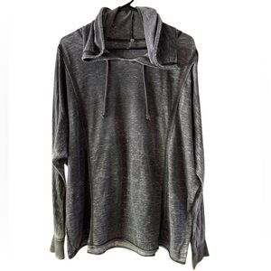 Z Supply semi-sheer Gray distressed look lightweight hoodie